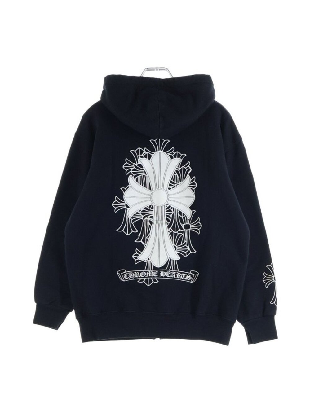 Chrome Hearts Cemetery Cross Sweatshirt HD Zip Print Zip Up Hoodie Black